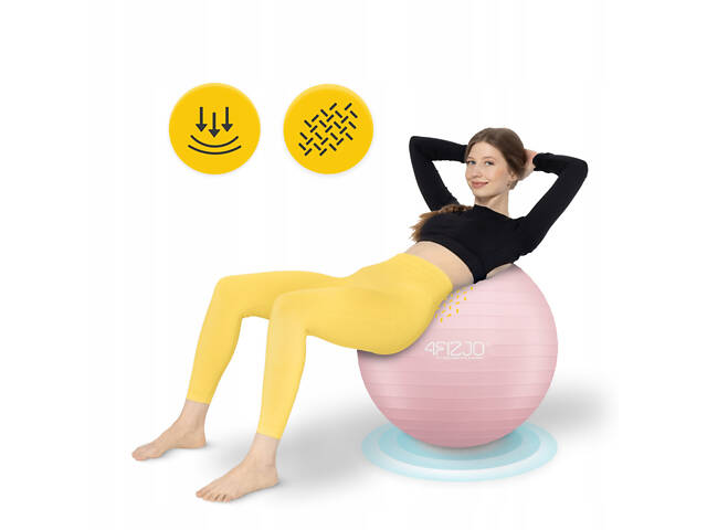 М'яч для фітнесу (фітбол) 4FIZJO 85 см Anti-Burst Pink (P-5907739317421) - Фото 7