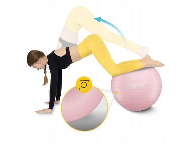 М'яч для фітнесу (фітбол) 4FIZJO 85 см Anti-Burst Pink (P-5907739317421) - Фото 5