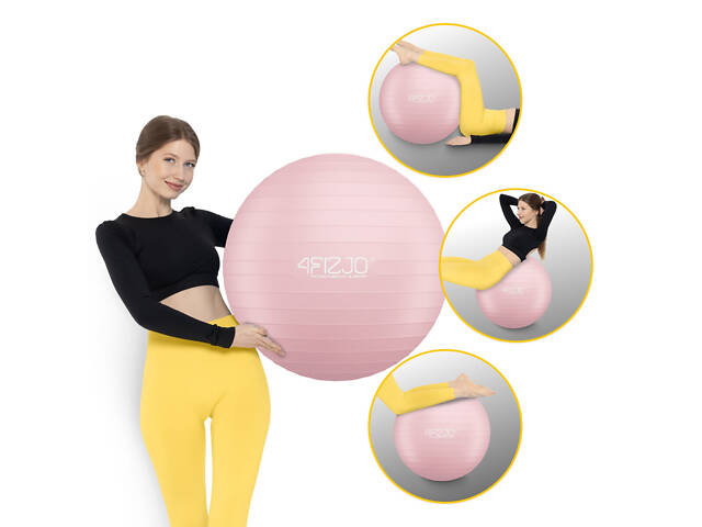 М'яч для фітнесу (фітбол) 4FIZJO 85 см Anti-Burst Pink (P-5907739317421) - Фото 4
