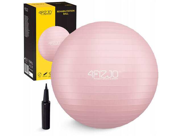 М'яч для фітнесу (фітбол) 4FIZJO 85 см Anti-Burst Pink (P-5907739317421) - Фото 1