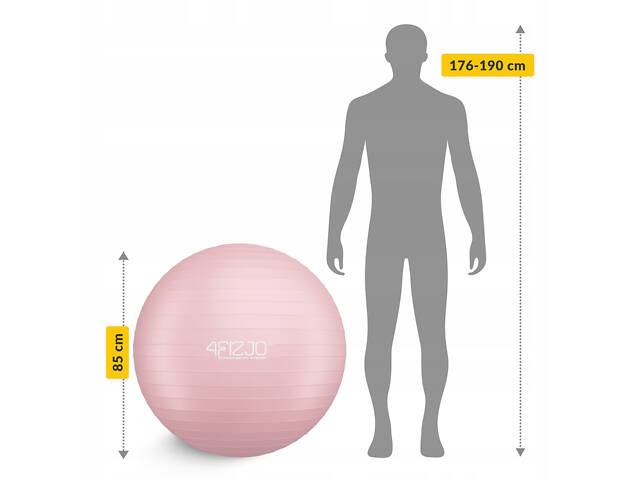 М'яч для фітнесу (фітбол) 4FIZJO 85 см Anti-Burst Pink (P-5907739317421) - Фото 10