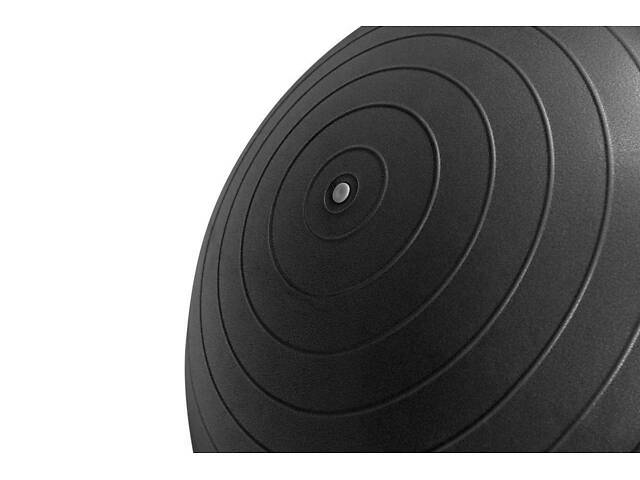 Мяч для фитнеса (фитбол) полумассажный PowerPlay 4003 Ø75 cm Gymball Темно-серый + помпа - Фото 3