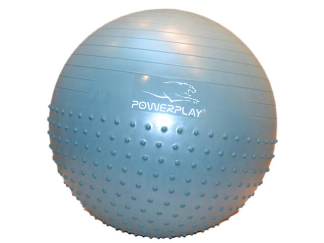 М'яч для фітнесу (фітбол) напівмасажний PowerPlay 4003 Ø65 cm Gymball Зелений + помпа - Фото 5