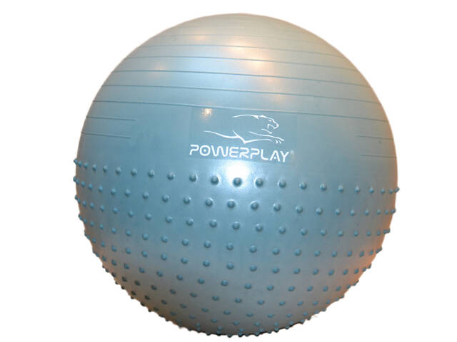 М'яч для фітнесу (фітбол) напівмасажний PowerPlay 4003 Ø65 cm Gymball Зелений + помпа - Фото 6