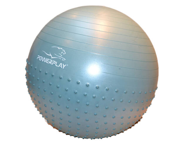 М'яч для фітнесу (фітбол) напівмасажний PowerPlay 4003 Ø65 cm Gymball Зелений + помпа - Фото 8