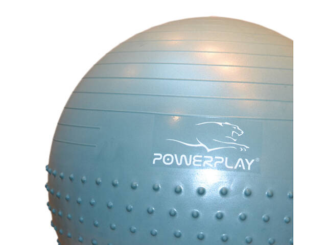 М'яч для фітнесу (фітбол) напівмасажний PowerPlay 4003 Ø65 cm Gymball Зелений + помпа - Фото 9