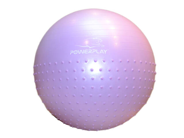 М'яч для фітнесу (фітбол) напівмасажний PowerPlay 4003 Ø75 cm Gymball Бузковий + помпа - Фото 6