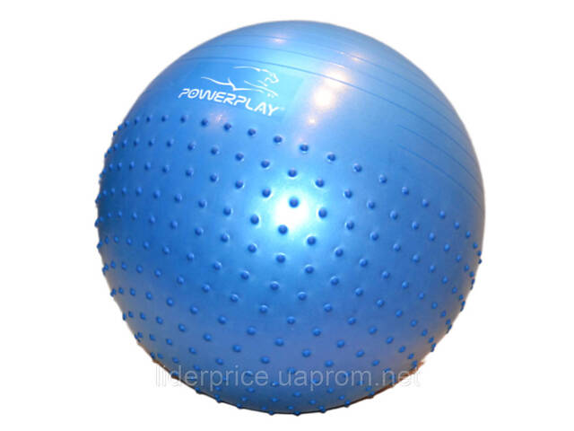 Мяч для фитнеса (фитбол) полумассажный PowerPlay 4003 Ø65 cm Gymball Синий + помпа, Оригинал! - Фото 5