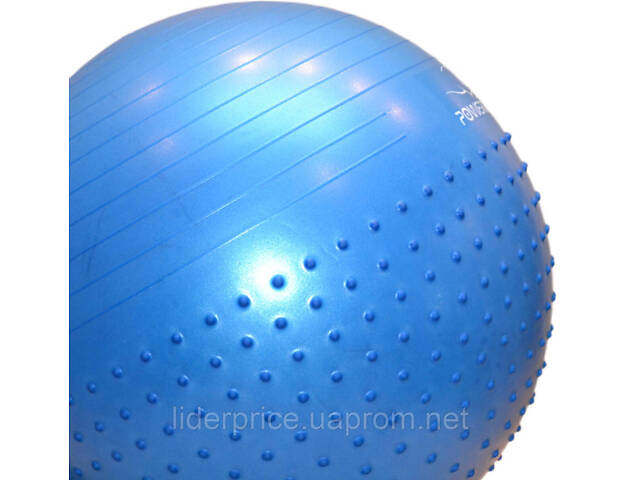 Мяч для фитнеса (фитбол) полумассажный PowerPlay 4003 Ø65 cm Gymball Синий + помпа, Оригинал! - Фото 7