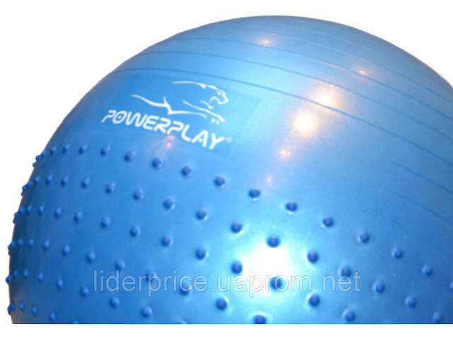 Мяч для фитнеса (фитбол) полумассажный PowerPlay 4003 Ø65 cm Gymball Синий + помпа, Оригинал! - Фото 9