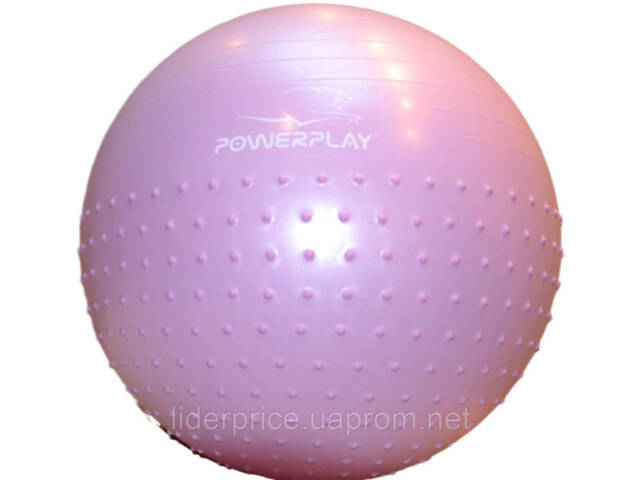 Мяч для фитнеса (фитбол) полумассажный PowerPlay 4003 Ø75 cm Gymball Сиреневый + помпа, Оригинал! - Фото 4