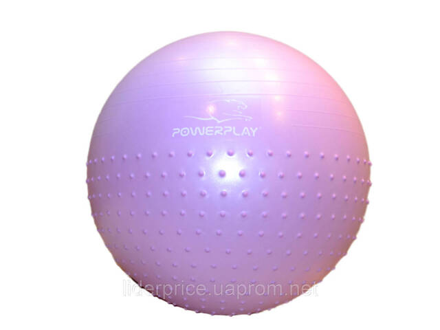 Мяч для фитнеса (фитбол) полумассажный PowerPlay 4003 Ø75 cm Gymball Сиреневый + помпа, Оригинал! - Фото 5