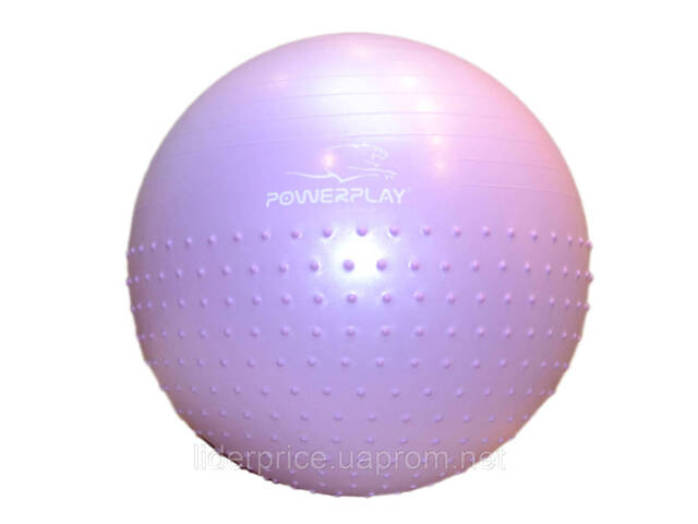Мяч для фитнеса (фитбол) полумассажный PowerPlay 4003 Ø75 cm Gymball Сиреневый + помпа, Оригинал! - Фото 6