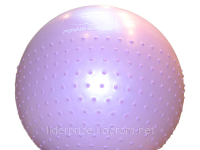 Мяч для фитнеса (фитбол) полумассажный PowerPlay 4003 Ø75 cm Gymball Сиреневый + помпа, Оригинал! - Фото 7