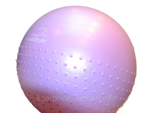 Мяч для фитнеса (фитбол) полумассажный PowerPlay 4003 Ø75 cm Gymball Сиреневый + помпа, Оригинал! - Фото 8