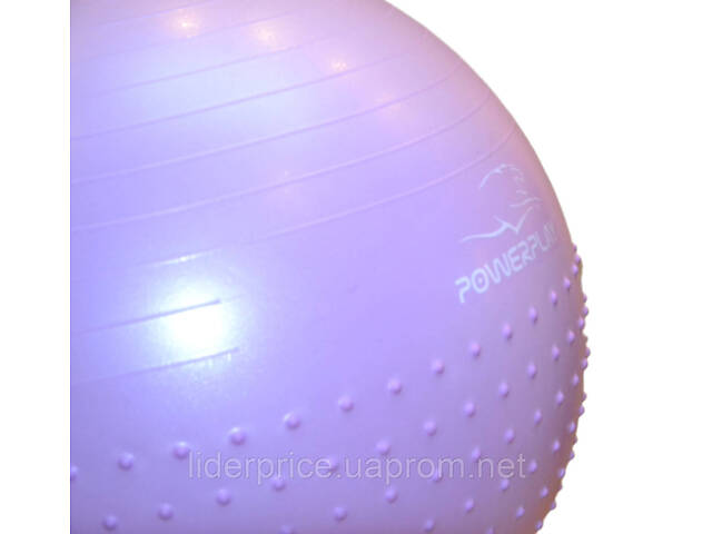 Мяч для фитнеса (фитбол) полумассажный PowerPlay 4003 Ø75 cm Gymball Сиреневый + помпа, Оригинал! - Фото 9