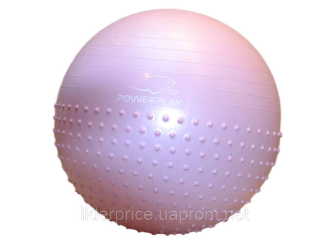 Мяч для фитнеса (фитбол) полумассажный PowerPlay 4003 Ø65 cm Gymball Лиловый + помпа, Оригинал! - Фото 4