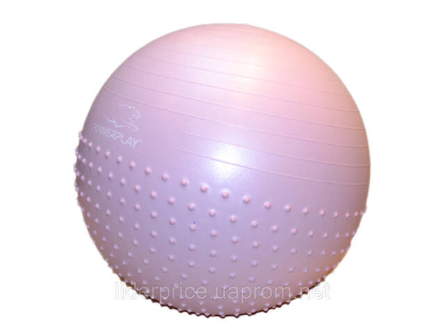 Мяч для фитнеса (фитбол) полумассажный PowerPlay 4003 Ø65 cm Gymball Лиловый + помпа, Оригинал! - Фото 5