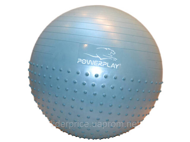 Мяч для фитнеса (фитбол) полумассажный PowerPlay 4003 Ø65 cm Gymball Зеленый + помпа, Оригинал! - Фото 5