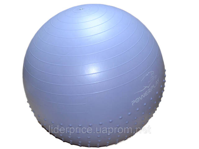 Мяч для фитнеса (фитбол) полумассажный PowerPlay 4003 Ø75 cm Gymball Sky Blue + помпа, Оригинал! - Фото 6