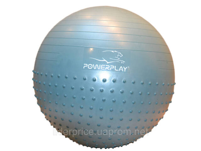Мяч для фитнеса (фитбол) полумассажный PowerPlay 4003 Ø65 cm Gymball Зеленый + помпа, Оригинал! - Фото 6