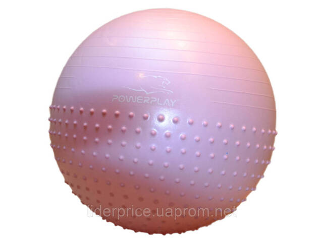 Мяч для фитнеса (фитбол) полумассажный PowerPlay 4003 Ø65 cm Gymball Лиловый + помпа, Оригинал! - Фото 7