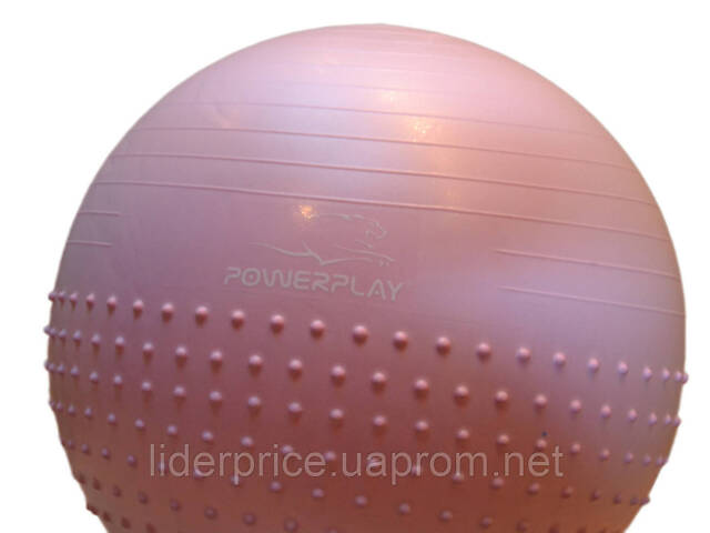 Мяч для фитнеса (фитбол) полумассажный PowerPlay 4003 Ø65 cm Gymball Лиловый + помпа, Оригинал! - Фото 8