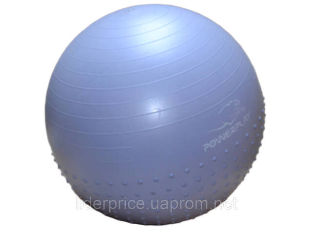 Мяч для фитнеса (фитбол) полумассажный PowerPlay 4003 Ø75 cm Gymball Sky Blue + помпа, Оригинал! - Фото 8