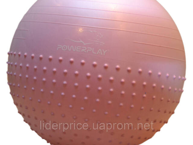 Мяч для фитнеса (фитбол) полумассажный PowerPlay 4003 Ø65 cm Gymball Лиловый + помпа, Оригинал! - Фото 9