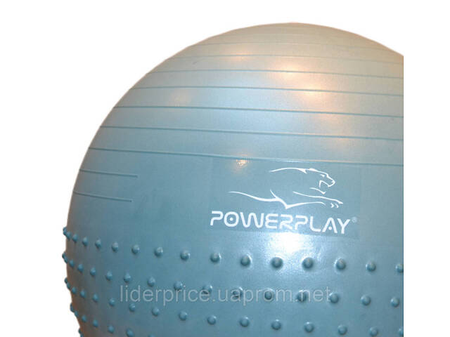 Мяч для фитнеса (фитбол) полумассажный PowerPlay 4003 Ø65 cm Gymball Зеленый + помпа, Оригинал! - Фото 9