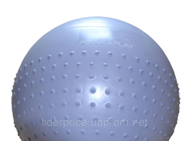 Мяч для фитнеса (фитбол) полумассажный PowerPlay 4003 Ø75 cm Gymball Sky Blue + помпа, Оригинал! - Фото 10