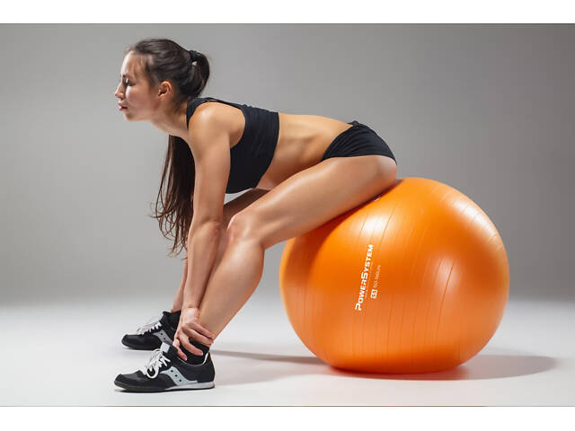 М'яч для фітнесу (фітбол) Power System PS-4012 Ø65 cm PRO Gymball Orange - Фото 5