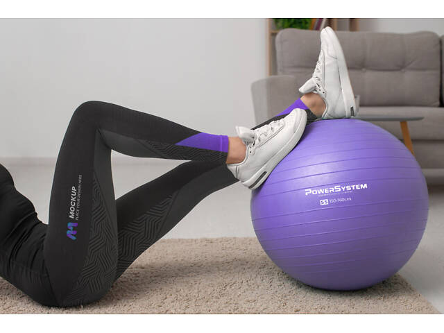 М'яч для фітнесу (фітбол) Power System PS-4011 Ø55 cm PRO Gymball Purple - Фото 5