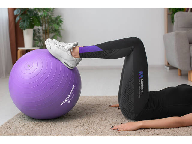 М'яч для фітнесу (фітбол) Power System PS-4011 Ø55 cm PRO Gymball Purple - Фото 6