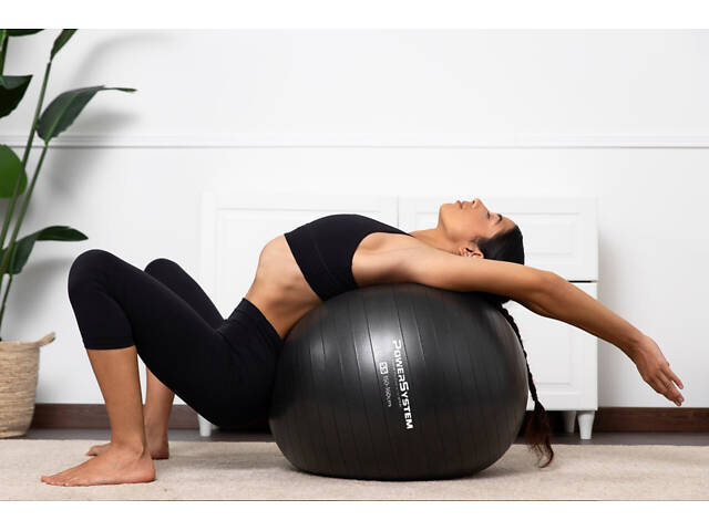 М'яч для фітнесу (фітбол) Power System PS-4018 Ø85 cm PRO Gymball Black - Фото 5