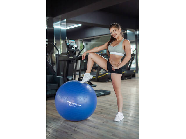 М'яч для фітнесу (фітбол) Power System PS-4011 Ø55 cm PRO Gymball Blue - Фото 5