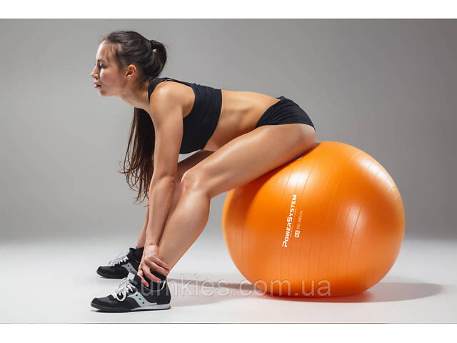 М'яч для фітнесу (фітбол) Power System PS-4013 Ø75 cm PRO Gymball Orange - Фото 5