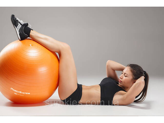 М'яч для фітнесу (фітбол) Power System PS-4013 Ø75 cm PRO Gymball Orange - Фото 7