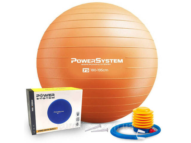 М'яч для фітнесу (фітбол) Power System PS-4013 Ø75 cm PRO Gymball Orange - Фото 1