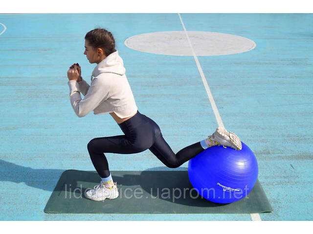 Мяч для фитнеса (фитбол) Power System PS-4011 Ø55 cm PRO Gymball Blue, Оригинал! - Фото 3