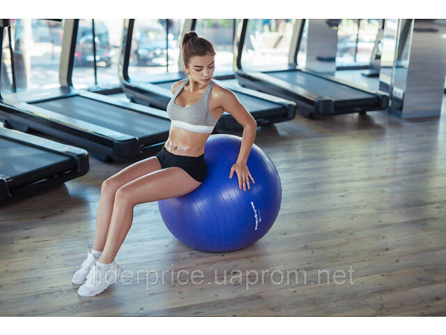 Мяч для фитнеса (фитбол) Power System PS-4011 Ø55 cm PRO Gymball Blue, Оригинал! - Фото 7