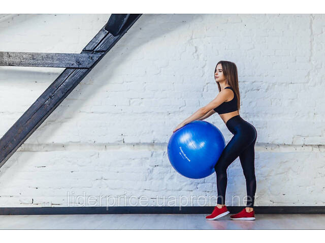 Мяч для фитнеса (фитбол) Power System PS-4011 Ø55 cm PRO Gymball Blue, Оригинал! - Фото 10