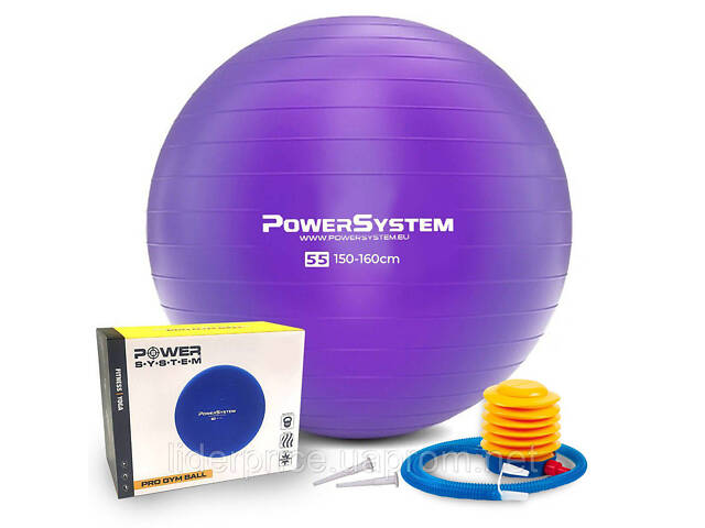 Мяч для фитнеса (фитбол) Power System PS-4011 Ø55 cm PRO Gymball Purple, Оригинал! - Фото 1