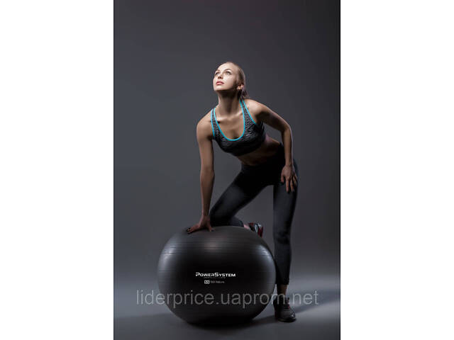 Мяч для фитнеса (фитбол) Power System PS-4013 Ø75 cm PRO Gymball Black, Оригинал! - Фото 5