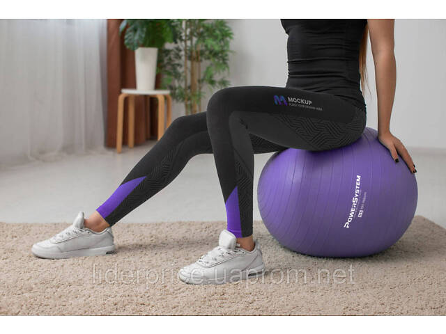 Мяч для фитнеса (фитбол) Power System PS-4011 Ø55 cm PRO Gymball Purple, Оригинал! - Фото 3