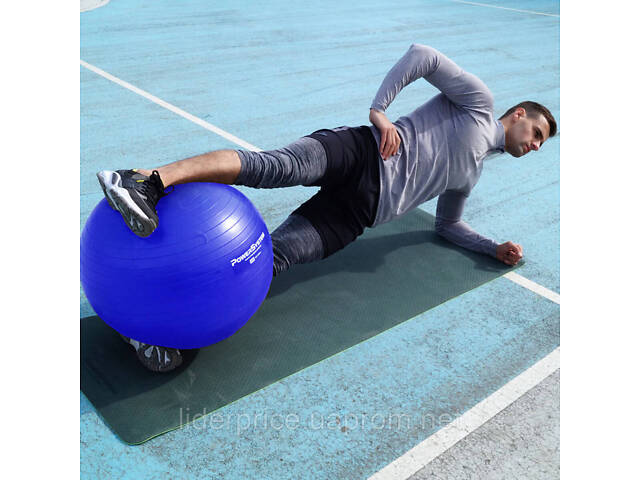 Мяч для фитнеса (фитбол) Power System PS-4012 Ø65 cm PRO Gymball Blue, Оригинал! - Фото 3