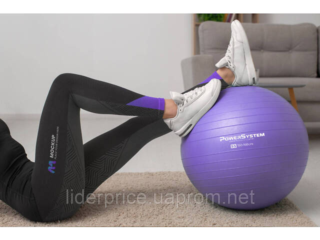 Мяч для фитнеса (фитбол) Power System PS-4011 Ø55 cm PRO Gymball Purple, Оригинал! - Фото 5