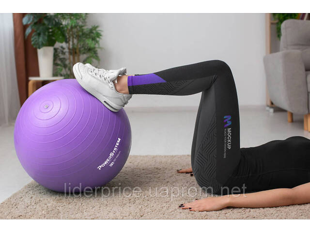 Мяч для фитнеса (фитбол) Power System PS-4011 Ø55 cm PRO Gymball Purple, Оригинал! - Фото 6