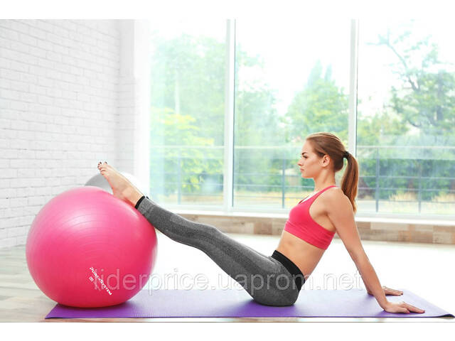 Мяч для фитнеса (фитбол) Power System PS-4011 Ø55 cm PRO Gymball Pink, Оригинал! - Фото 9