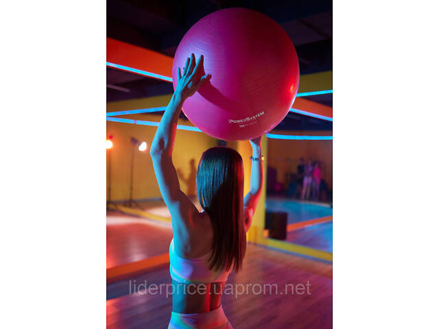 Мяч для фитнеса (фитбол) Power System PS-4011 Ø55 cm PRO Gymball Pink, Оригинал! - Фото 10